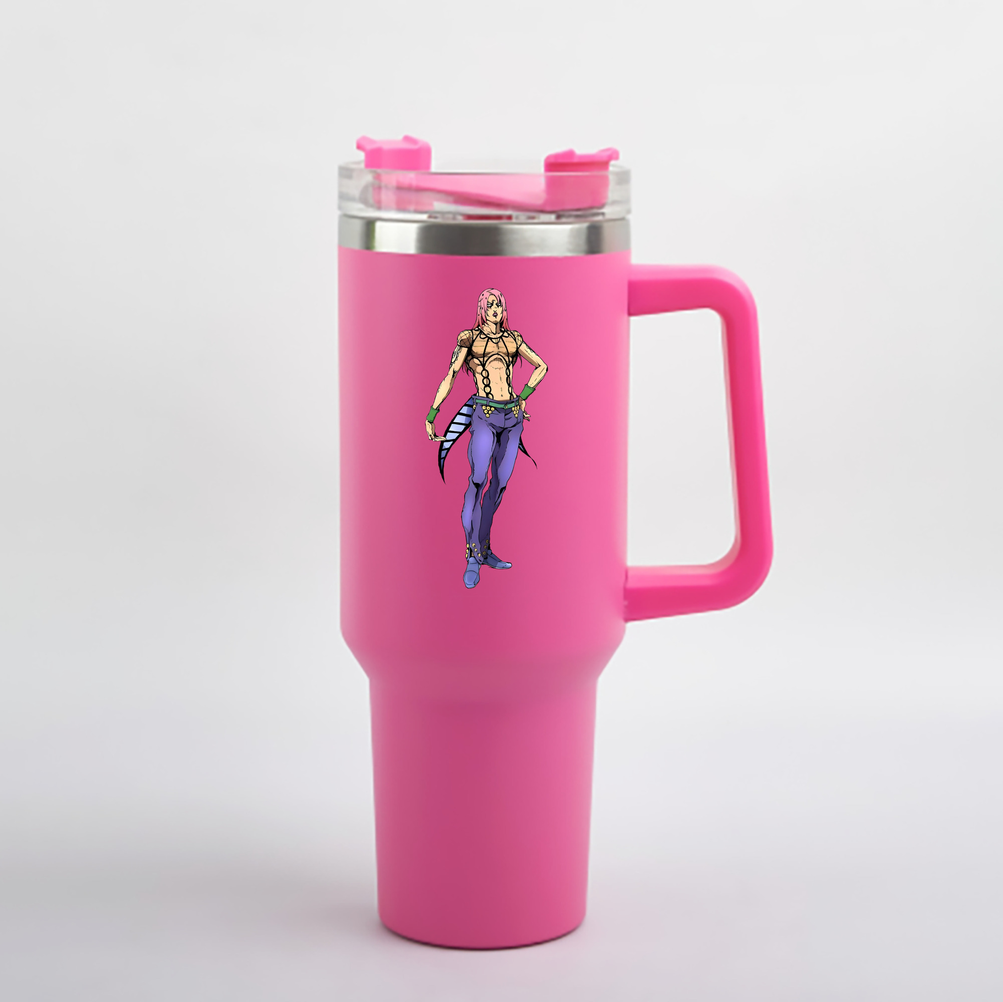 （画像用） ジョジョの奇妙な冒険 ビネガー?ドッピオ JoJo's Bizarre Adventure Vinegar Doppio 1200mL車用タンブラー - クリスタルステッカー（プラスチックストロー付き）